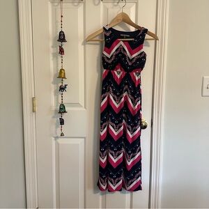 Three Pink Hearts Girls Navy and Pink Maxi Dress 7